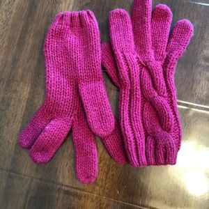 Pink Wool Gloves
